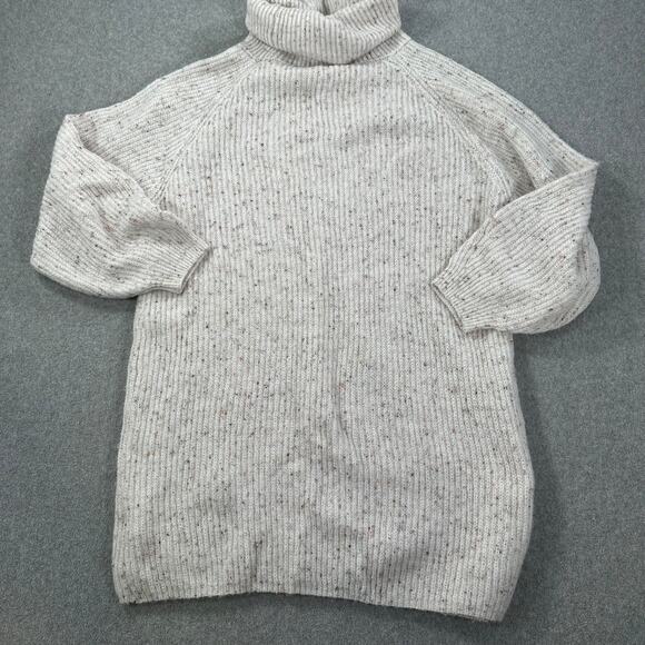 Blu Pepper Knit Tunic Sweater Dress Women's Large Turtleneck Chunky Cream - Picture 7 of 7